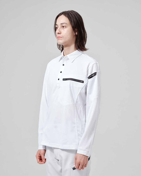 81305 ESワークニットロングポロシャツ